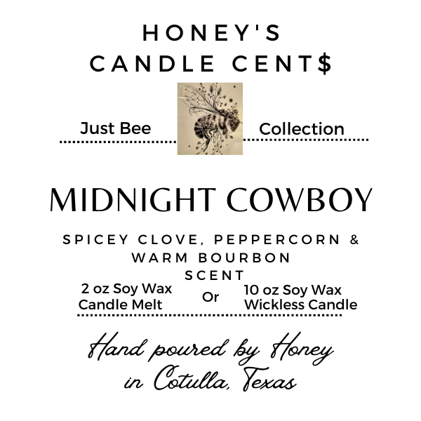 3 ea Candle Melt Midnight Cowboy - Warm Bourbon And Spicy Peppercorn