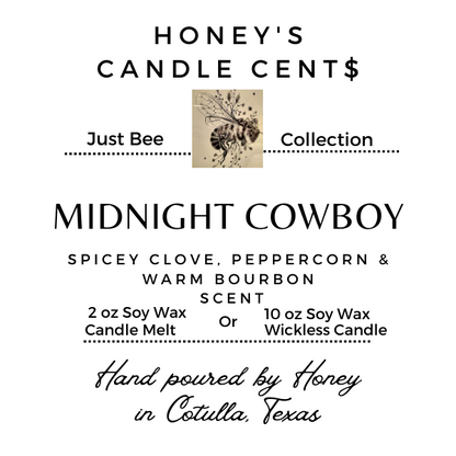 3 ea Candle Melt Midnight Cowboy - Warm Bourbon And Spicy Peppercorn