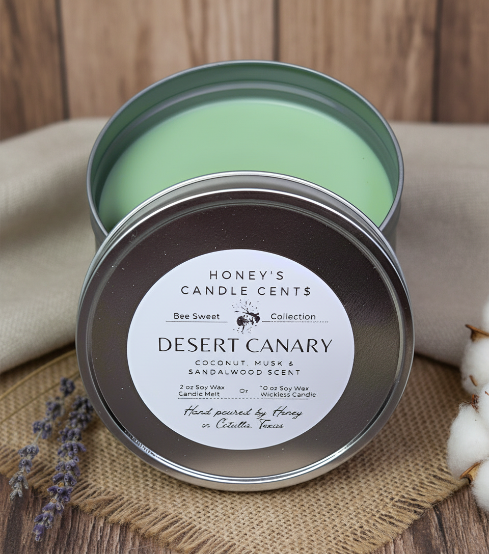Desert Canary - Coconut & Sandalwood Scented Wickless Candle