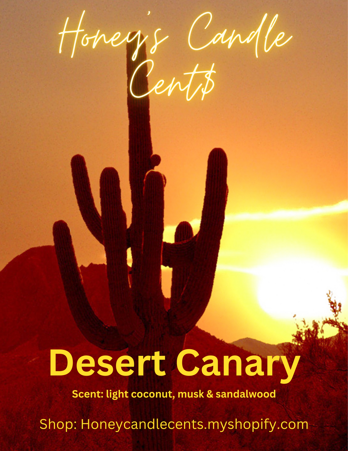 3 ea Candle Melt Desert Canary - Coconut & Sandalwood