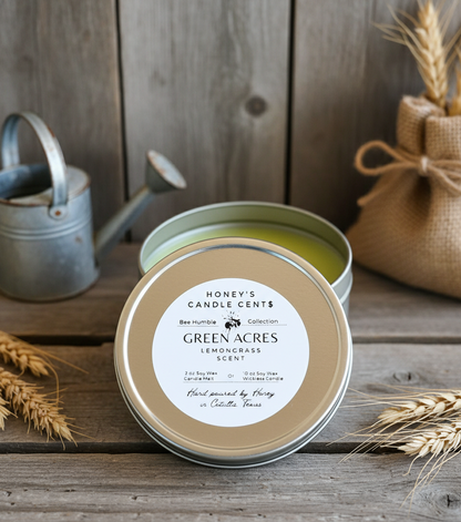Green Acres - Sweet Lemongrass Scented Wickless Candle